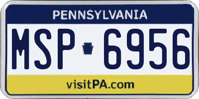 PA license plate MSP6956