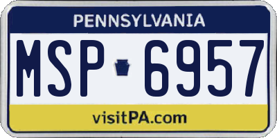 PA license plate MSP6957