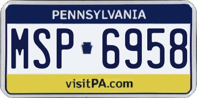 PA license plate MSP6958