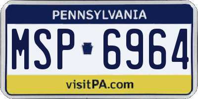 PA license plate MSP6964