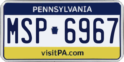 PA license plate MSP6967