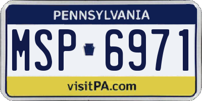 PA license plate MSP6971