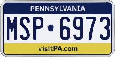 PA license plate MSP6973