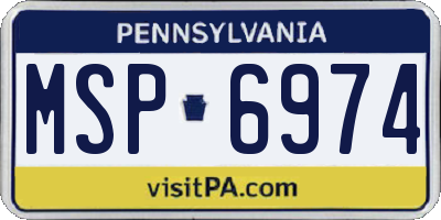 PA license plate MSP6974