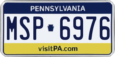 PA license plate MSP6976