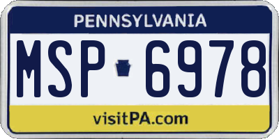 PA license plate MSP6978