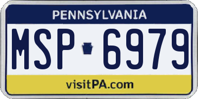 PA license plate MSP6979