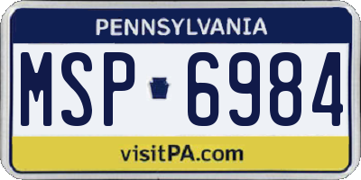 PA license plate MSP6984