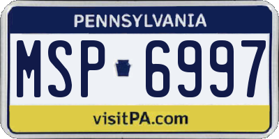 PA license plate MSP6997
