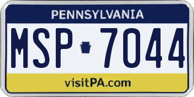 PA license plate MSP7044