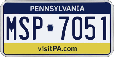 PA license plate MSP7051
