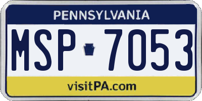 PA license plate MSP7053