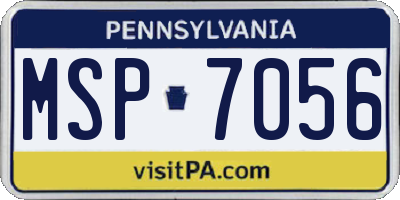 PA license plate MSP7056