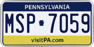 PA license plate MSP7059