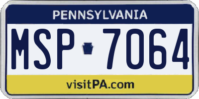 PA license plate MSP7064