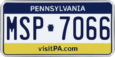 PA license plate MSP7066