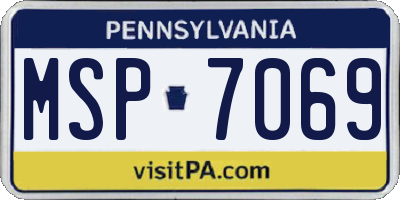 PA license plate MSP7069