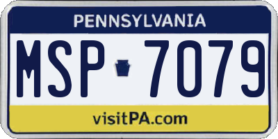 PA license plate MSP7079