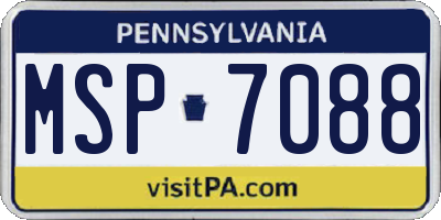 PA license plate MSP7088