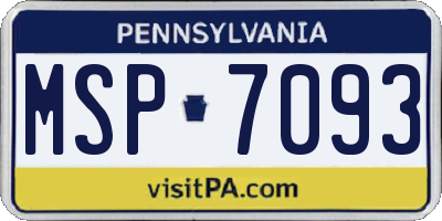 PA license plate MSP7093