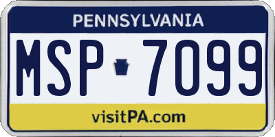 PA license plate MSP7099