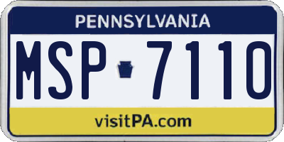 PA license plate MSP7110