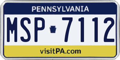 PA license plate MSP7112