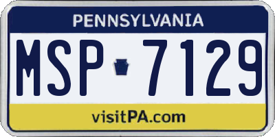 PA license plate MSP7129