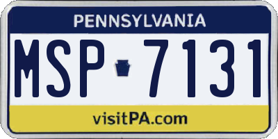 PA license plate MSP7131