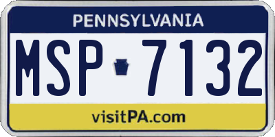 PA license plate MSP7132