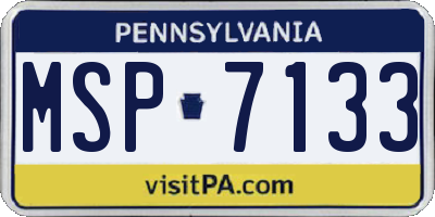 PA license plate MSP7133
