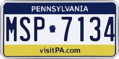 PA license plate MSP7134