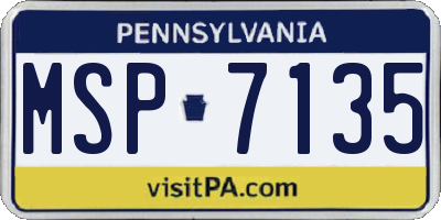 PA license plate MSP7135