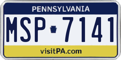PA license plate MSP7141