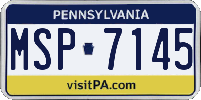 PA license plate MSP7145