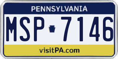 PA license plate MSP7146