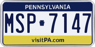 PA license plate MSP7147