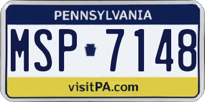 PA license plate MSP7148