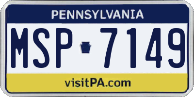 PA license plate MSP7149