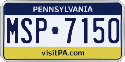 PA license plate MSP7150