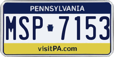 PA license plate MSP7153