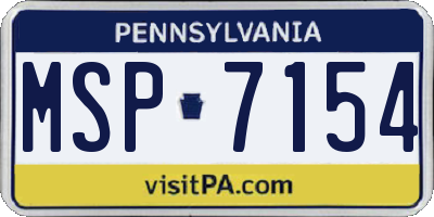 PA license plate MSP7154