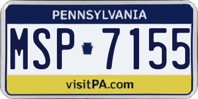 PA license plate MSP7155
