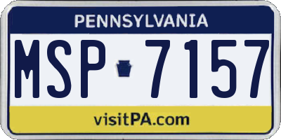 PA license plate MSP7157