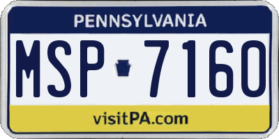 PA license plate MSP7160