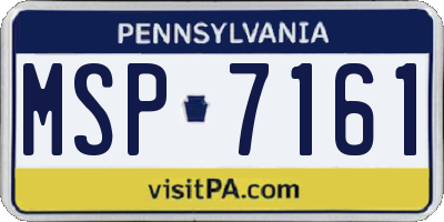 PA license plate MSP7161
