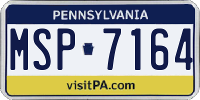PA license plate MSP7164