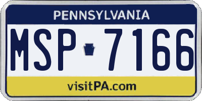 PA license plate MSP7166