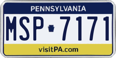 PA license plate MSP7171
