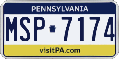 PA license plate MSP7174